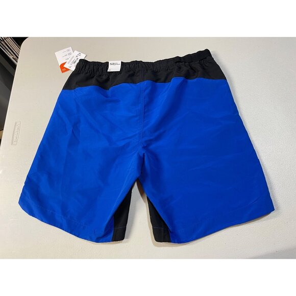 Sports Illustrated Size M Mens 9" Volley Swim Trunk Blue & Black Elastic Waist - Picture 2 of 10